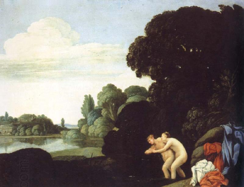 Carlo Saraceni landscape with salmacis and hermaphroditus oil painting picture